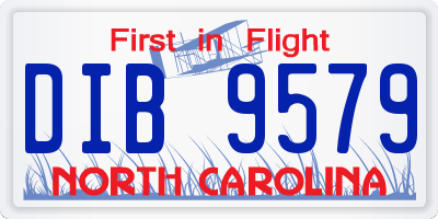 NC license plate DIB9579