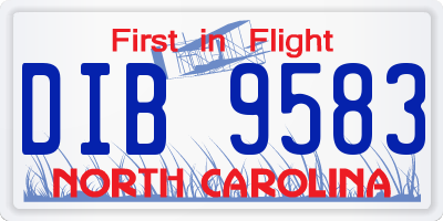 NC license plate DIB9583
