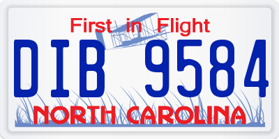 NC license plate DIB9584