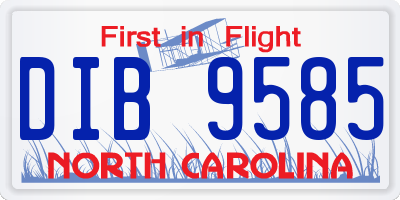 NC license plate DIB9585