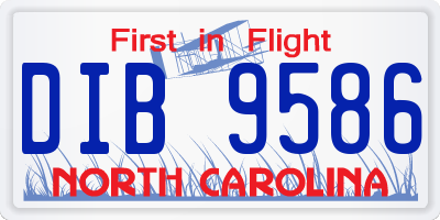 NC license plate DIB9586