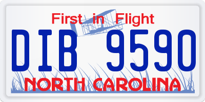 NC license plate DIB9590