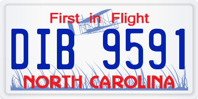 NC license plate DIB9591