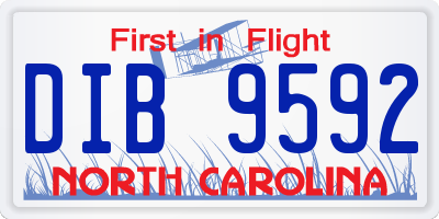 NC license plate DIB9592