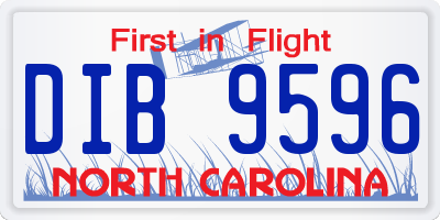 NC license plate DIB9596