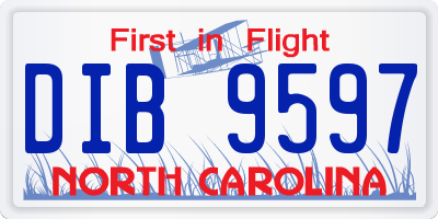 NC license plate DIB9597