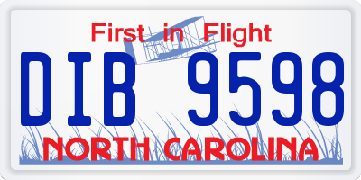 NC license plate DIB9598