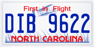 NC license plate DIB9622