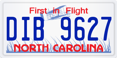 NC license plate DIB9627