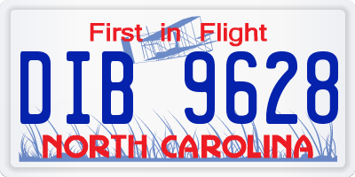 NC license plate DIB9628
