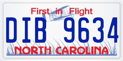 NC license plate DIB9634