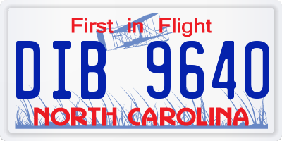 NC license plate DIB9640