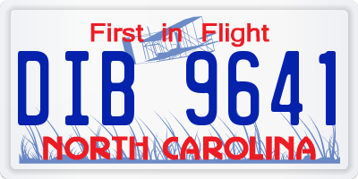 NC license plate DIB9641