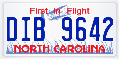 NC license plate DIB9642