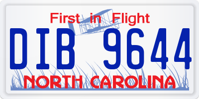NC license plate DIB9644