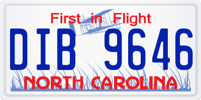 NC license plate DIB9646