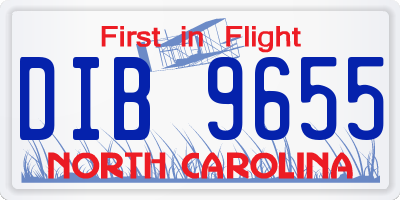 NC license plate DIB9655