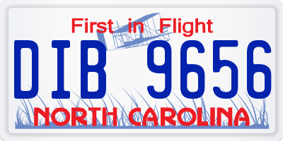 NC license plate DIB9656