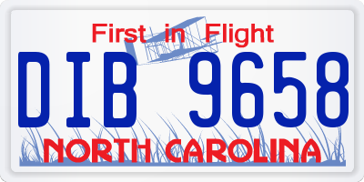 NC license plate DIB9658