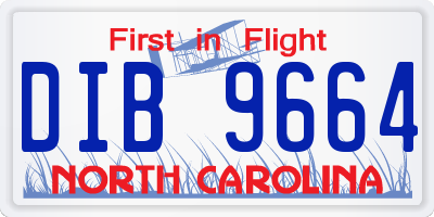 NC license plate DIB9664