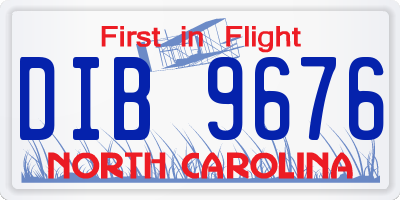 NC license plate DIB9676