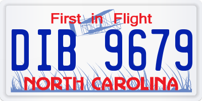 NC license plate DIB9679