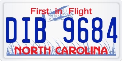 NC license plate DIB9684