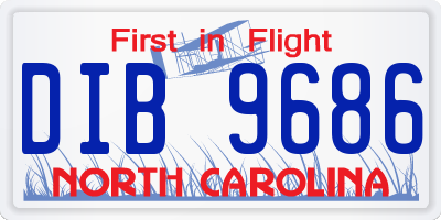 NC license plate DIB9686