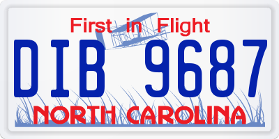 NC license plate DIB9687