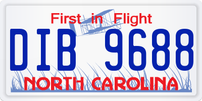 NC license plate DIB9688