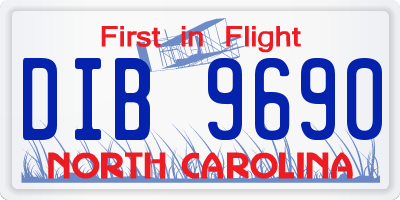 NC license plate DIB9690