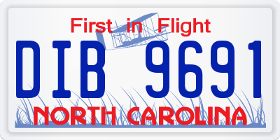 NC license plate DIB9691