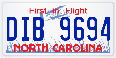 NC license plate DIB9694