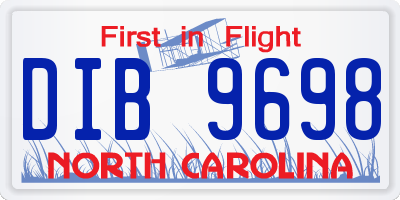 NC license plate DIB9698