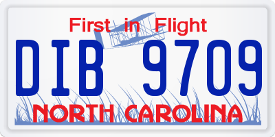 NC license plate DIB9709