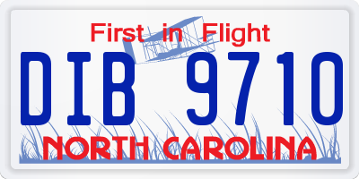 NC license plate DIB9710