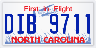 NC license plate DIB9711