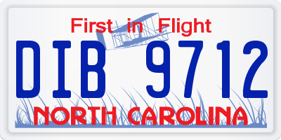 NC license plate DIB9712