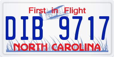 NC license plate DIB9717