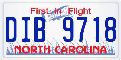 NC license plate DIB9718