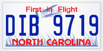 NC license plate DIB9719