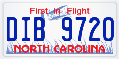 NC license plate DIB9720