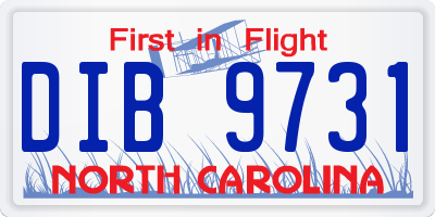 NC license plate DIB9731
