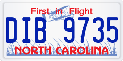 NC license plate DIB9735