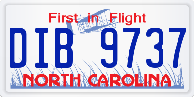 NC license plate DIB9737