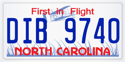 NC license plate DIB9740