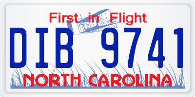 NC license plate DIB9741