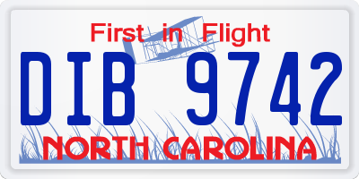 NC license plate DIB9742