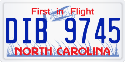 NC license plate DIB9745