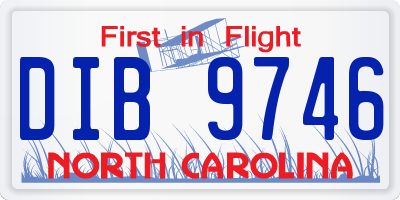 NC license plate DIB9746